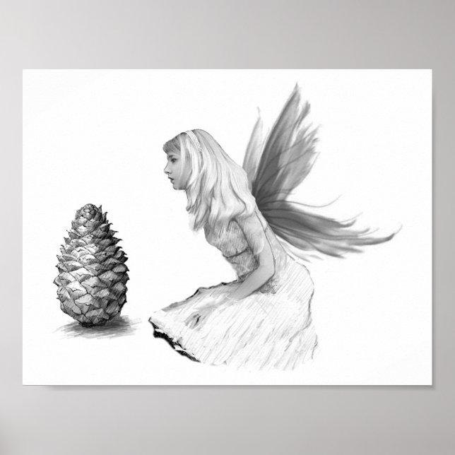 Pine Tree Fairy mit Kiefernkone Poster (Vorne)
