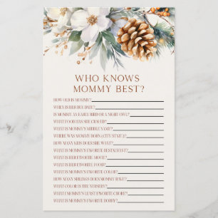 Pine Tree Floral, die Mama Baby Shower Game kennt
