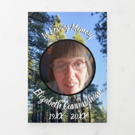 Pine Tree Forest Five Foto Memorial Dreifach Gefaltete Ankündigung