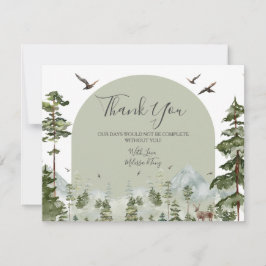 Pine Tree Forest Mountain Couple Shower Woodland Dankeskarte