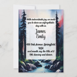 Pine Tree Forest Rustic Wasserfarbe Hochzeit Einladung