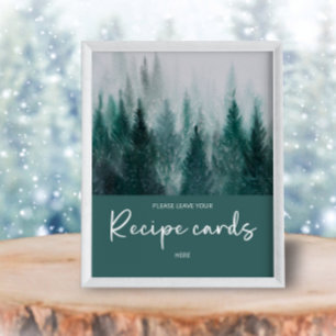 Pine Tree Forest verlasse deine Rezeptkarte Poster