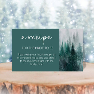 Pine Tree Forest Wasserfarbe Rezept für die Braut Begleitkarte