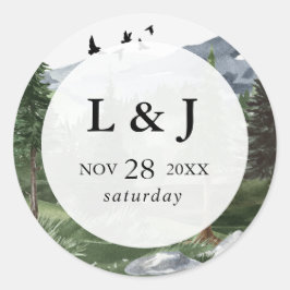 Pine Tree Forest Watercolor Themenwelt Gastgeschen Runder Aufkleber