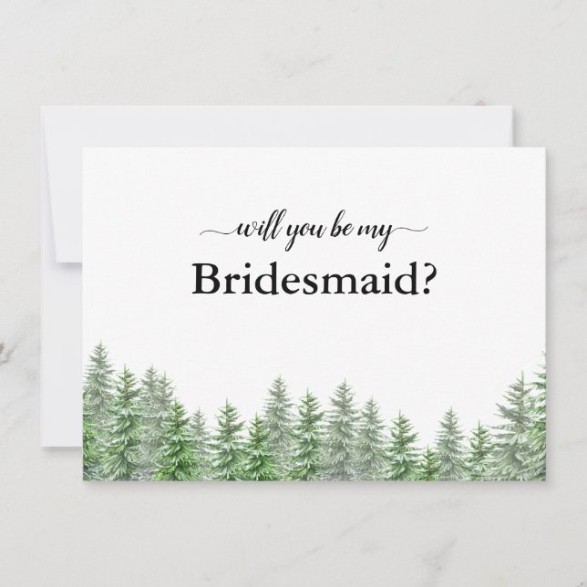 Pine Tree Forest wird meine Bridesmaid Card sein Dankeskarte (Vorderseite)