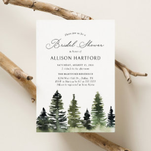 Pine Tree Forest Woodland Brautparty Einladung