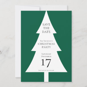 Pine Tree Gestalten Weihnachten Grün Save the Date Einladung
