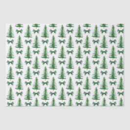 Pine Tree Green Bow Weihnachtsgeschenkpapier Seidenpapier