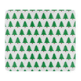 Pine Tree Green und White Christmas Glass Schneidebrett