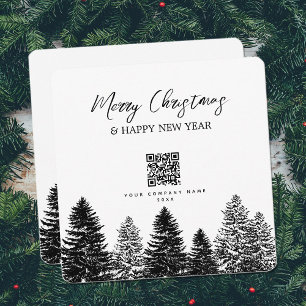 Pine Tree Holiday Corporate Business QR-Code