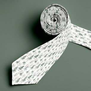 Pine Tree Holiday Pattern Necktie mit Monogramm Krawatte