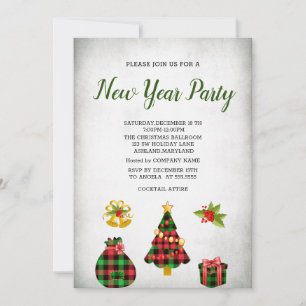Pine Tree, Jingle Bell, Ornamente, Cristmas Party Einladung