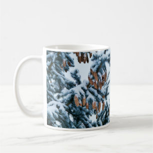 Pine Tree mit Cones und Schnee Tasse