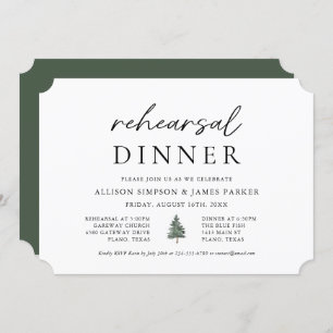 Pine Tree Mountain Outdoor Probe Abendessen Einladung