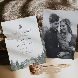Pine Tree Mountain Wedding Foto rettet die Termine Save The Date
