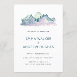 Pine Tree Mountains Natur Wald Grüne Hochzeit Einladung