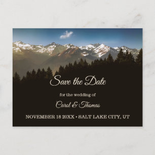 Pine Tree Mountains Save the Date Postcard Ankündigungspostkarte