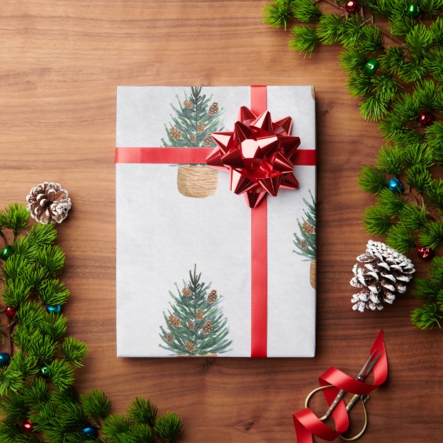 Pine Tree, Pine Cones Urlaub Geschenkpapier (Feiertagsgeschenk)
