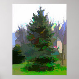 Pine Tree Radiance in Colour Variation Poster