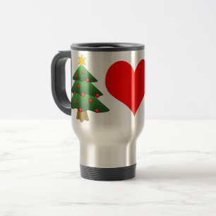 Pine Tree Red Heart Stainless Steel 15 oz Tasse