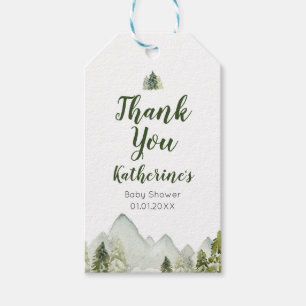 Pine Tree Rustic Adventure Baby Dusche Vielen Dank Geschenkanhänger
