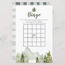 Pine Tree Rustic Adventure Bingo Games Baby Dusche
