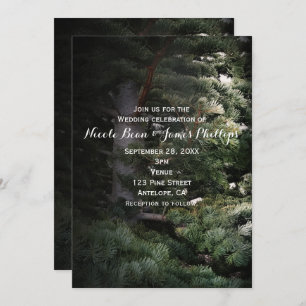 Pine Tree Rustic Forest Woods Hochzeitseinladungen Einladung