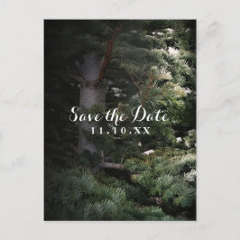 Pine Tree Rustic Forest Woods Save the Date Party Ankündigungspostkarte