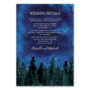 Pine Tree Rustic Wedding Cards Tischnummer
