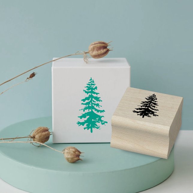 Pine Tree Rustic Wedding Stationery Gummistempel (Von Creator hochgeladen)
