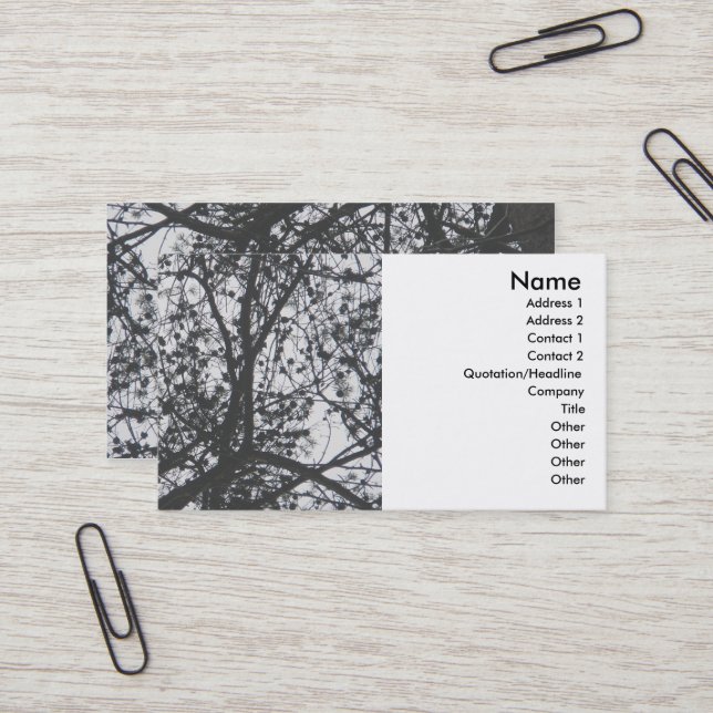 Pine Tree Silhouette Business Card Visitenkarte (Vorderseite/Rückseite Beispiel)