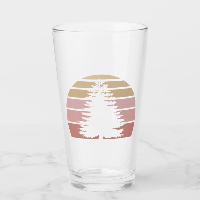 Pine Tree Silhouette Glas (Vorderseite)