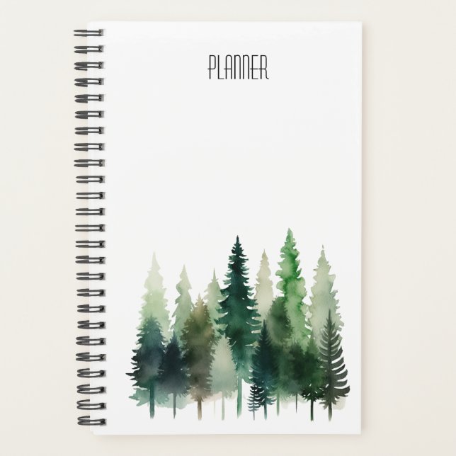 Pine Tree Spiral Soft Cover Planner 5.5 x 8.5 Planer (Vorderseite)
