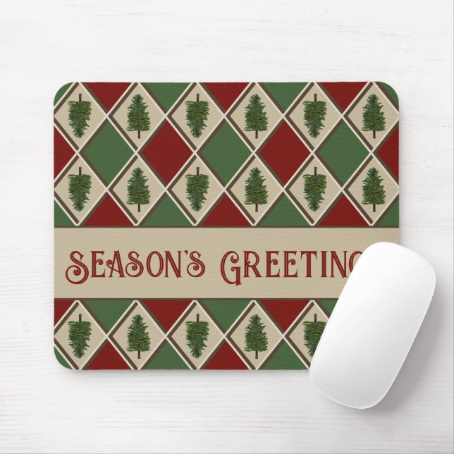 Pine Tree und Harlequin Mouse Pad Mousepad (Mit Mouse)