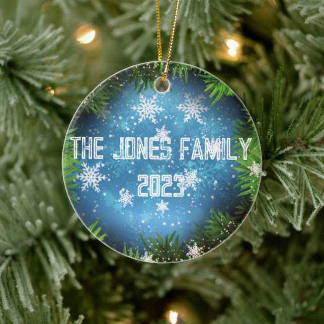 Pine Tree Under the Stars - Personalisieren - Weih Keramik Ornament (Baum)