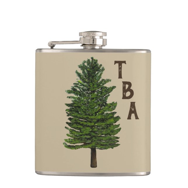 Pine Tree Vinyl Wrapped Flask Flachmann (Vorderseite)