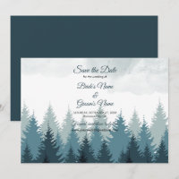 Pine Tree Watercolor Forest Rustikale Hochzeit