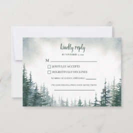 Pine Tree Wedding RSVP Antwortkarte Karte