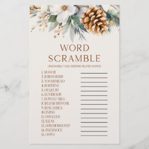 Pine Tree Word Scramble Brautparty Game Briefpapier