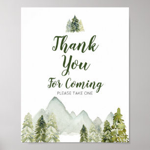 Pine Trees Abenteuer Berg Vielen Dank fürs Kommen Poster