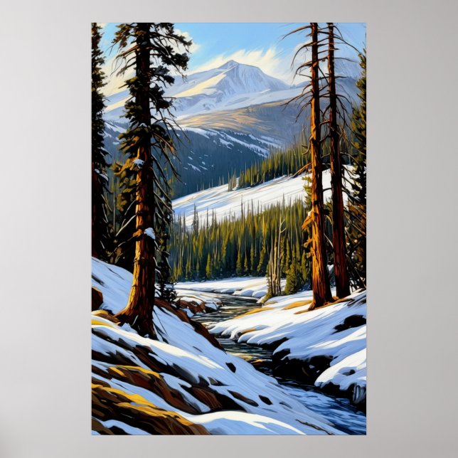Pine Trees and Glistening White Poster (Vorne)
