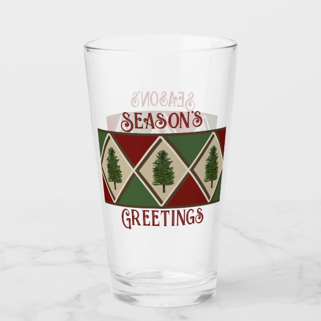 Pine Trees and Harlequin Glass Cup Glas (Vorderseite)