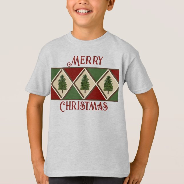 Pine Trees and Harlequin Kids Top (Vorderseite)