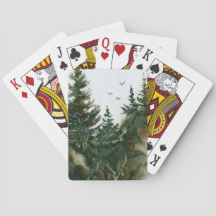Pine Trees auf einer schieren Felswand Spielkarten