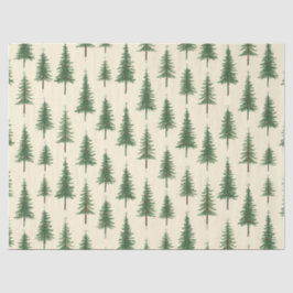 Pine Trees Beige Watercolor Christmas Holiday Seidenpapier