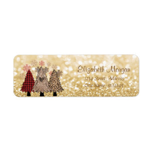 Pine Trees, Buffalo Kariert, Glittery Bokeh