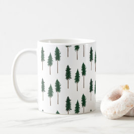 Pine Trees Forest Minimalistische Muster Kaffeetasse