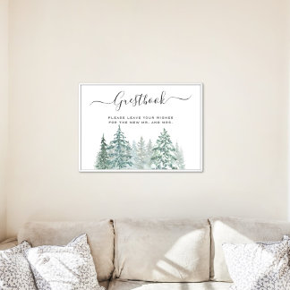 Pine Trees Lantern Botanisches Gästebuchzeichen Poster