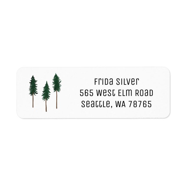 Pine Trees Minimalist CUSTOM Holiday Address (Vorne)