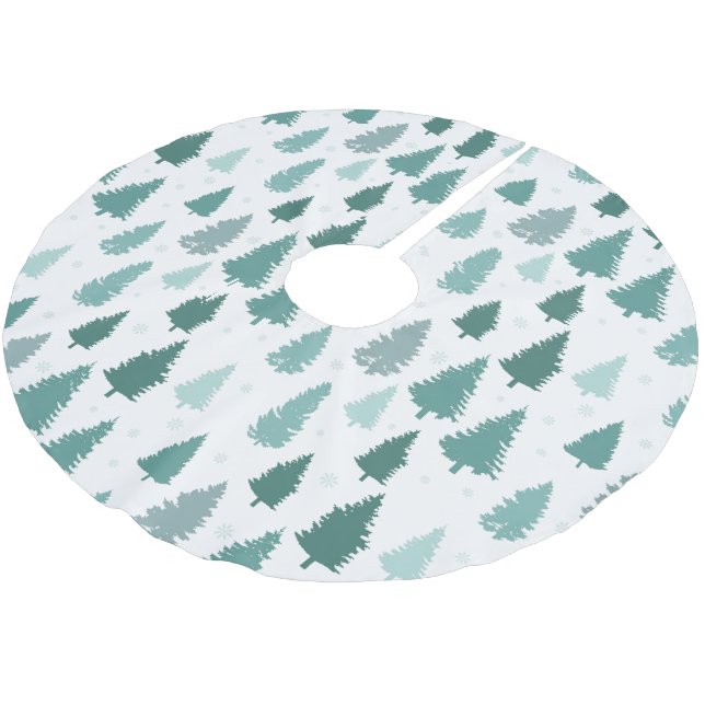 Pine Trees Muster Feriendekoration Polyester Weihnachtsbaumdecke (Schrägansicht)